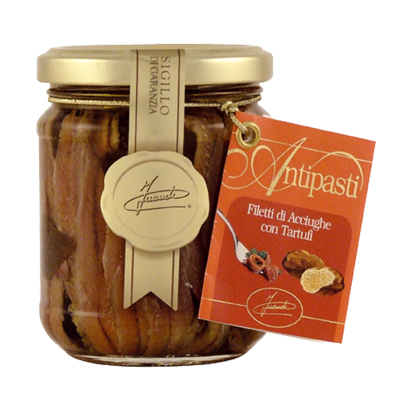 Anchovies with Truffles in olive oil jar 190g