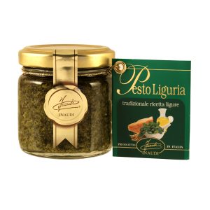 Pesto Liguria in foglie con pinoli formaggio e aglio vasetto 80g